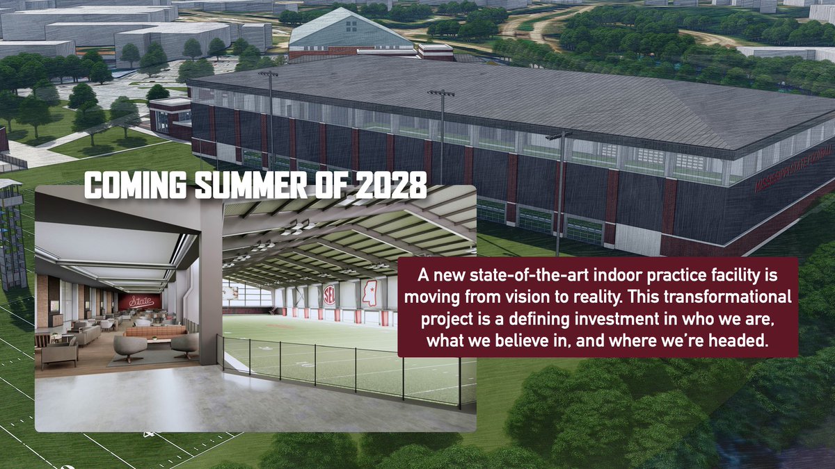 BIG news from Starkville: A state-of-the-art indoor football facility is on the way, marking a bold investment in the future of Mississippi State Football.

🔗 HailState.com/HowardIPF 

#HailState
