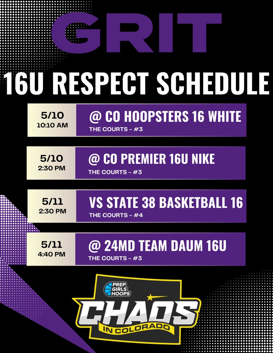 GRIT (@grithoops) on Twitter photo ā¼ļøCHAOS IN COLORADO SCHEDULESā¼ļø
⢠16s at The Courts
⢠College Coaches please reach out with any questions - grithoopsclub@gmail.com š§
LETāS HOOP š
#GRIT ā¼ļøCHAOS IN COLORADO SCHEDULESā¼ļø
⢠16s at The Courts
⢠College Coaches please reach out with any questions - grithoopsclub@gmail.com š§
LETāS HOOP š
#GRIT