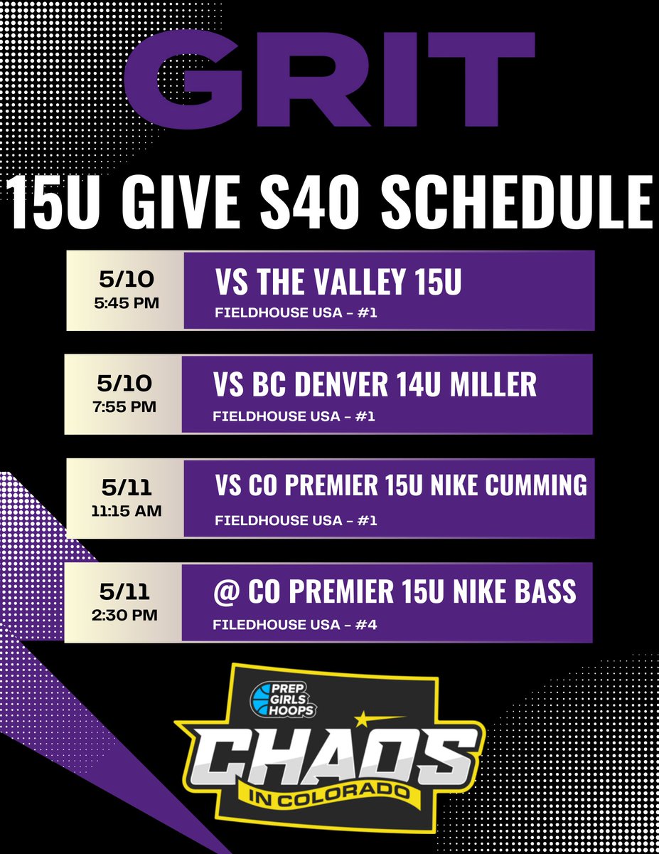 GRIT (@grithoops) on Twitter photo ā¼ļøCHAOS IN COLORADO SCHEDULESā¼ļø
⢠15s at Fieldhouse USA
⢠College Coaches please reach out with any questions - grithoopsclub@gmail.com š§
LETāS HOOP š
#GRIT ā¼ļøCHAOS IN COLORADO SCHEDULESā¼ļø
⢠15s at Fieldhouse USA
⢠College Coaches please reach out with any questions - grithoopsclub@gmail.com š§
LETāS HOOP š
#GRIT