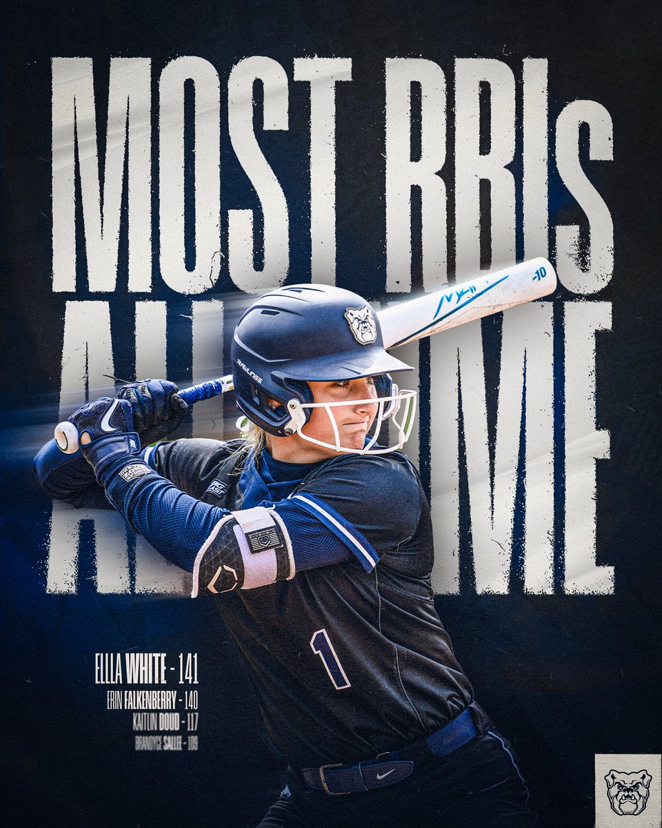 Butler Softball (@butlersoftball) on Twitter photo History for <a href="/ellawhite28/">Ella White</a> as she breaks the record for most career RBIs in program history‼️
#ButlerWay History for <a href="/ellawhite28/">Ella White</a> as she breaks the record for most career RBIs in program history‼️
#ButlerWay