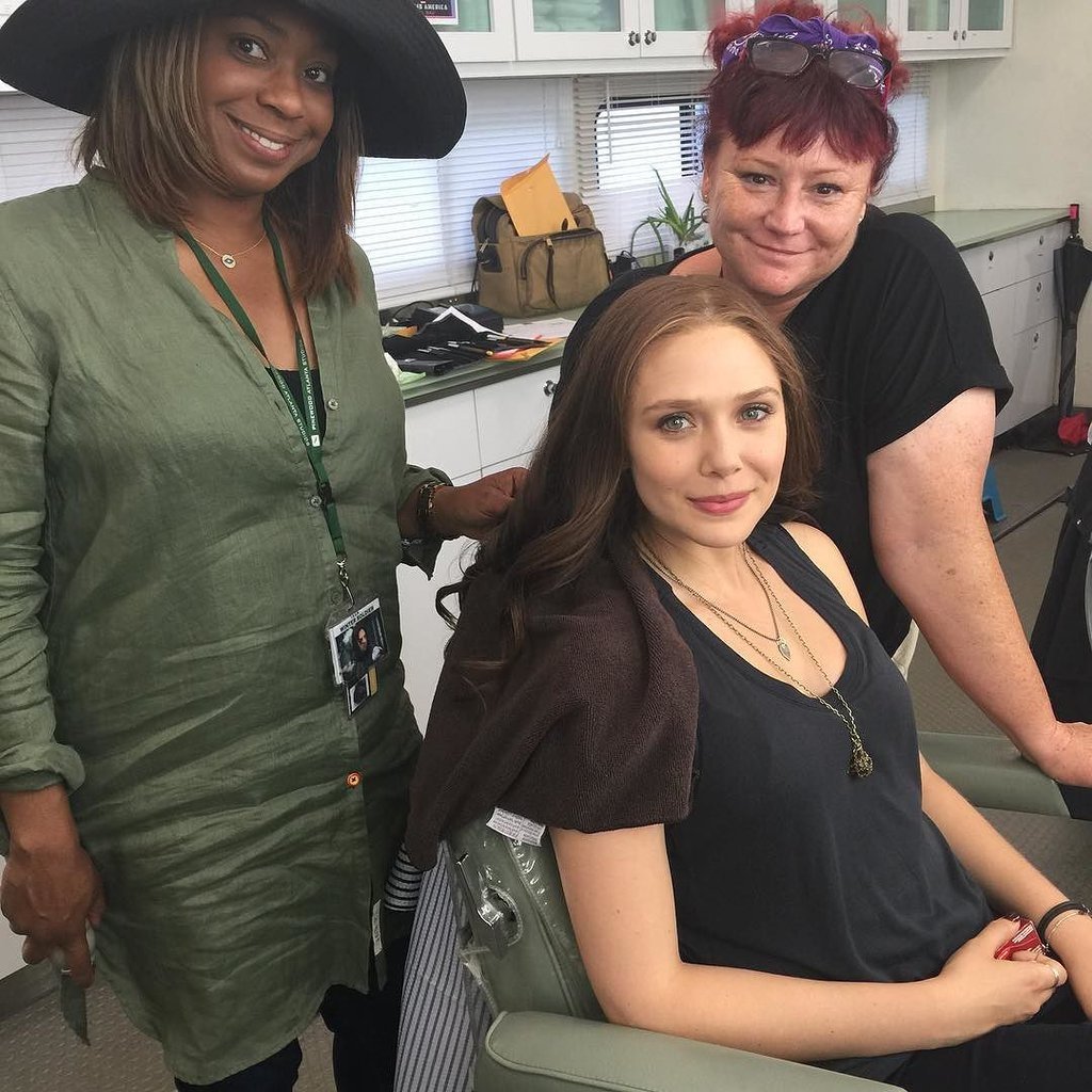 eolsenphotos's tweet image. elizabeth olsen behind the scenes of 'captain america: civil war'.