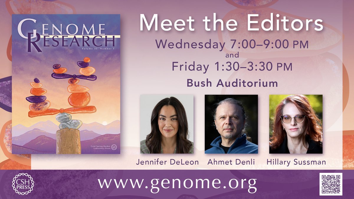 Genome Research (@genomeresearch) on Twitter photo This Wednesday and Friday, meet the editors of <a href="/genomeresearch/">Genome Research</a>. We will be available to discuss your latest research and to answer any questions about the journal. In addition, hear about our upcoming issue on Somatic Mosaicism. #BOG25 This Wednesday and Friday, meet the editors of <a href="/genomeresearch/">Genome Research</a>. We will be available to discuss your latest research and to answer any questions about the journal. In addition, hear about our upcoming issue on Somatic Mosaicism. #BOG25
