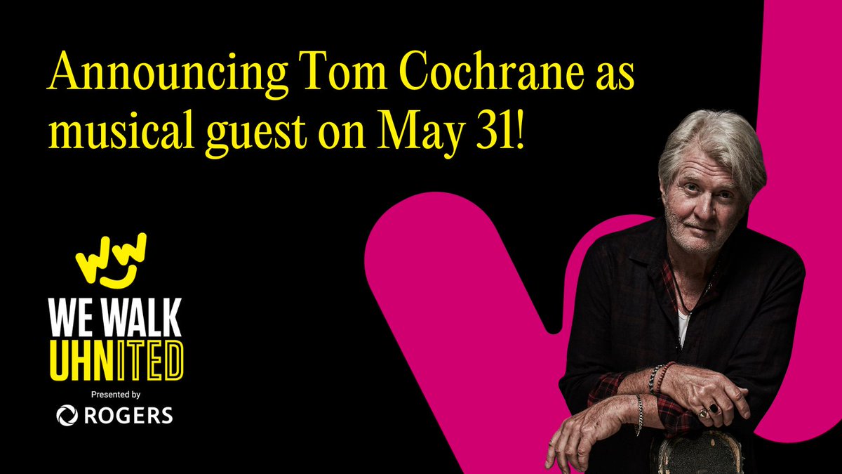 UHN Foundation (@uhnfoundation) on Twitter photo First we walk, then we rock!
Canadian music legend Tom Cochrane is performing live at We Walk UHNITED presented by Rogers! Join us May 31 for a fun-filled block party with food, music & special guests! âžś bit.ly/3DTqEHV
<a href="/UHN/">University Health Network</a> @Sprott <a href="/globeandmail/">The Globe and Mail</a> <a href="/TomCochraneMUS/">Tom Cochrane</a> First we walk, then we rock!
Canadian music legend Tom Cochrane is performing live at We Walk UHNITED presented by Rogers! Join us May 31 for a fun-filled block party with food, music & special guests! âžś bit.ly/3DTqEHV
<a href="/UHN/">University Health Network</a> @Sprott <a href="/globeandmail/">The Globe and Mail</a> <a href="/TomCochraneMUS/">Tom Cochrane</a>