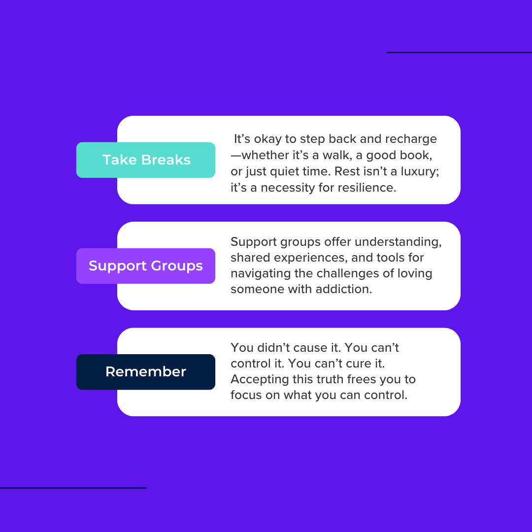 ShatterproofHQ's tweet image. Self-care isn’t selfish—it’s survival. 💜

You can’t pour from an empty cup. When a loved one has been impacted by addiction:

✅ Rest without guilt
✅ Join support groups
✅ You didn’t cause, control, or cure it

Take care of you to stay strong. 💪 #EndAddictionStigma