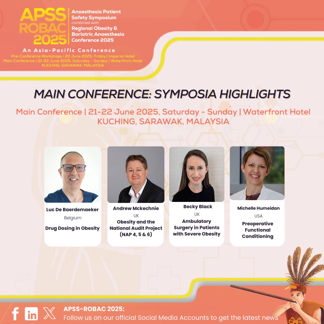 Gain key insights from top experts in anaesthesia and bariatric care at APSS-ROBAC 2025. Dynamic speakers will explore the latest in patient safety and perioperative care. Stay tuned for our speaker reveal!
#APSSROBAC2025 #APSSROBAC #PatientSafety #Bariatric #Anaesthesia