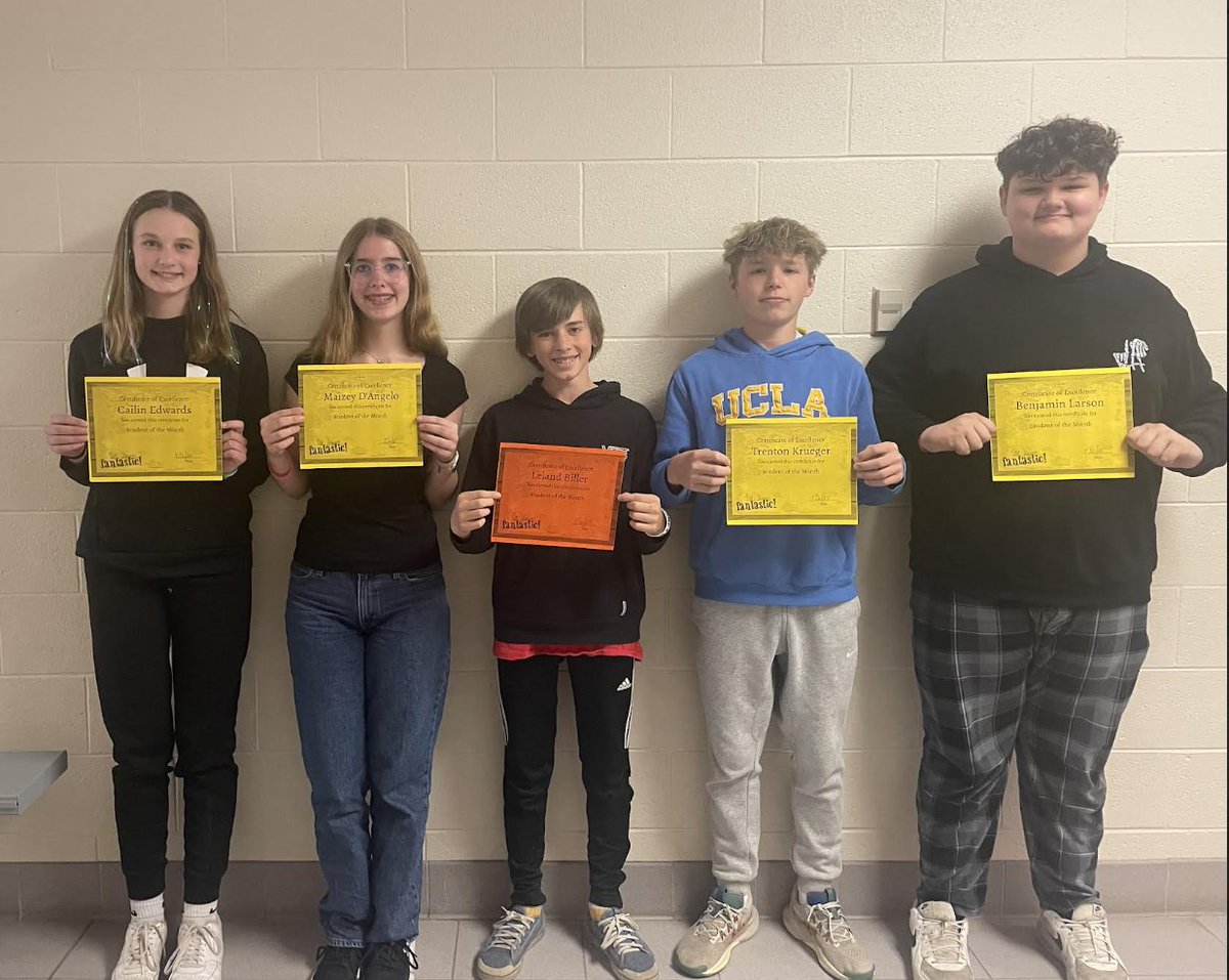 So proud of the Riverview MS' Students of the Month for April!These students displayed a positive attitude, kindness, integrity, respect toward others &amp; empathy toward their peers during April. Great job in helping make RV such a great place! #RiverviewMS #SOM
<a href="/plymouthschools/">plymouthschools</a>