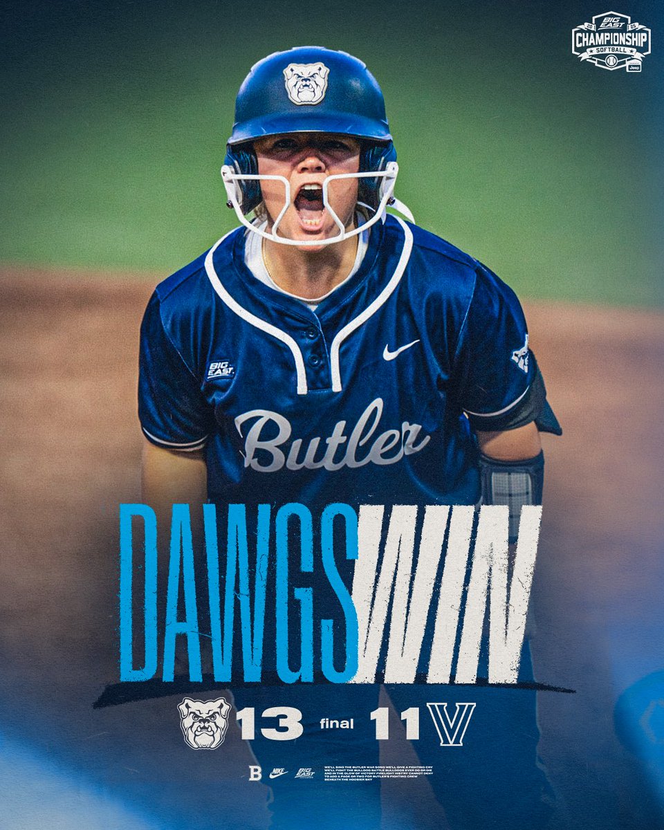 DAWGS WIN‼️

BUTLER TAKES DOWN VILLANOVA AS THE SCORE 13 RUNS IN A COME FROM BEHIND WIN 😤

#ButlerWay