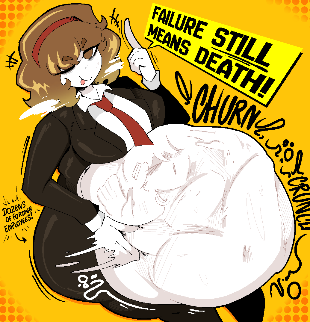 tuppenjskewer's tweet photo. While I still work on other things, i realized I haven't actually drawn Malkuth in a while. Since that's absolutely blasphemous of my part, here she is getting rid of both Hod and her department with her gut!

#vore https://t.co/E2K0JZWB4S