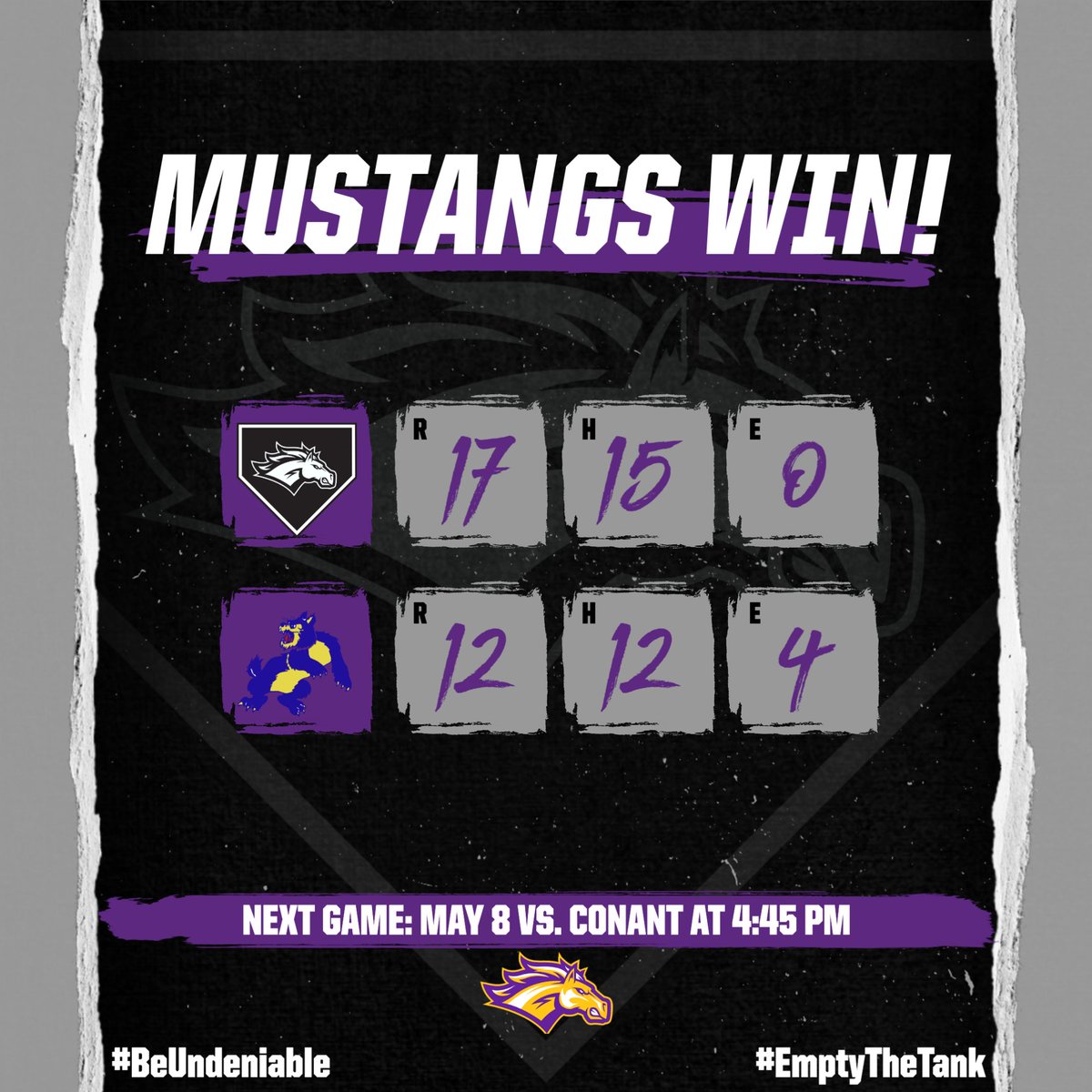Rolling Meadows Baseball (@rmhs_base) on Twitter photo Mustangs (19-8) defeat Wheeling 17-12 to complete the sweep! Offense with a 15 hit day and a strong effort in relief by Savino to close it out.
Savino: 2.2IP, 1H, 0R, 2K (W in Relief)
<a href="/RSchneids4/">Ryan Schneider</a>: 2-3, HR, 2B, 3RBI, 2BB
<a href="/callum_paisley/">Callum Paisley</a>: 3-4, 2B, 2RBI, BB
<a href="/BenK4344/">Ben K</a>: 2-4, 2B, 2RBI Mustangs (19-8) defeat Wheeling 17-12 to complete the sweep! Offense with a 15 hit day and a strong effort in relief by Savino to close it out.
Savino: 2.2IP, 1H, 0R, 2K (W in Relief)
<a href="/RSchneids4/">Ryan Schneider</a>: 2-3, HR, 2B, 3RBI, 2BB
<a href="/callum_paisley/">Callum Paisley</a>: 3-4, 2B, 2RBI, BB
<a href="/BenK4344/">Ben K</a>: 2-4, 2B, 2RBI