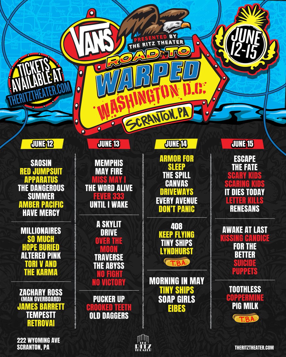 Are you coming to Scranton Road to Warped Tour??!