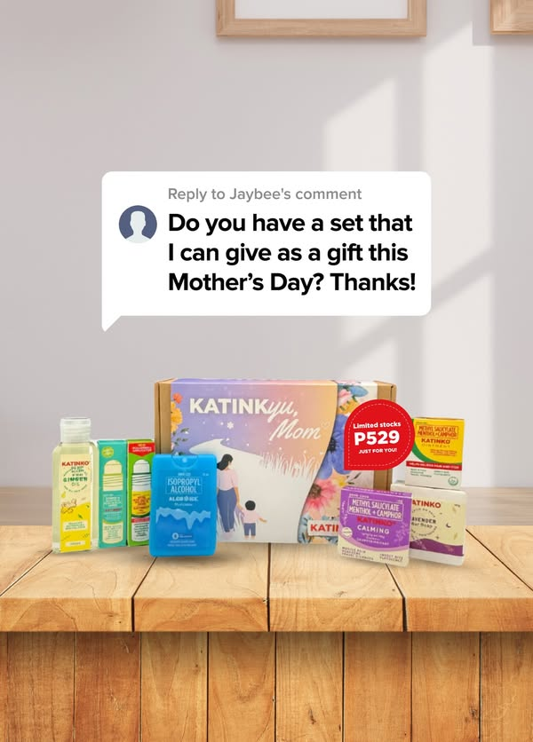 This Mother’s Day, give back the comfort she’s always given— with the KATINKYU, MOM wellness set. 📷

Add to cart: shopee.ph/KATINKYU-MOM-%…