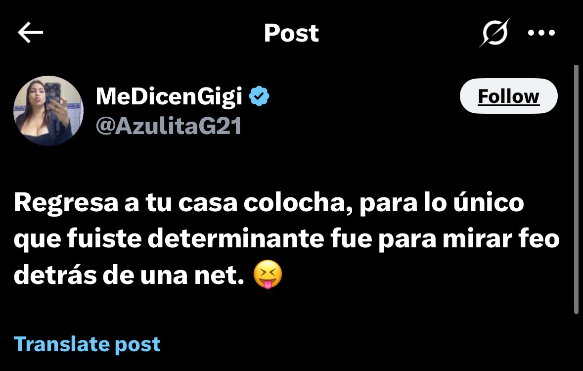 Q te vas a comparar a tremenda colochita gorda cerda <a href="/AzulitaG21/">MeDicenGigi</a>