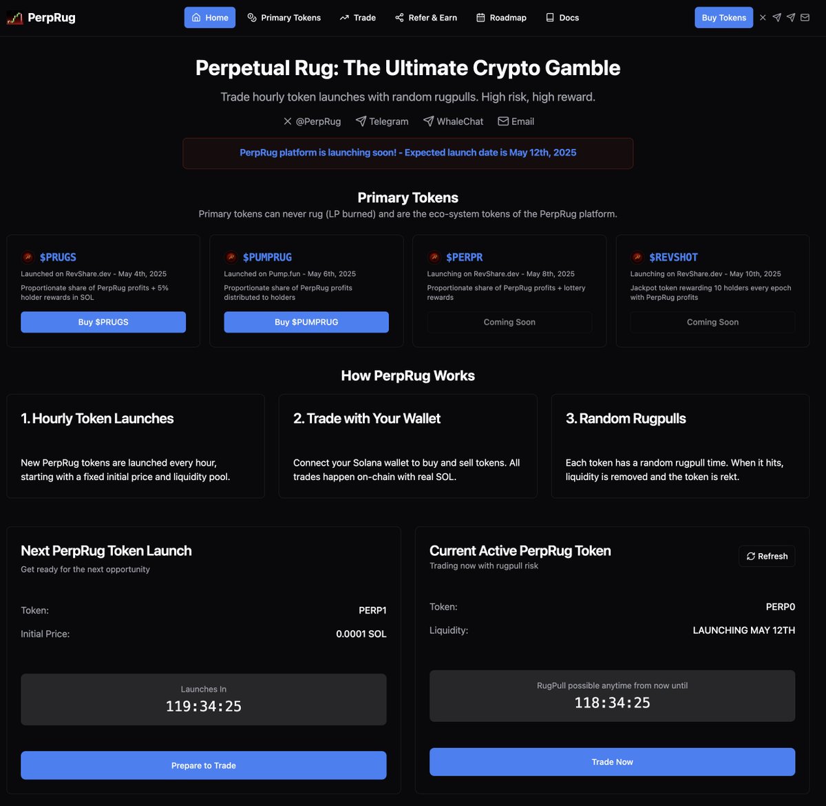 Prolific_Games's tweet photo. Get ready for https://t.co/57sCSxznNa! PerpRug is a live-environment crypto trading game on Solana from Prolific Game Studios. Trade hourly token launches with random rugpulls. High risk, high reward. You can also earn points by referring friends. Info: https://t.co/57sCSxznNa https://t.co/Ihs2edqwL9