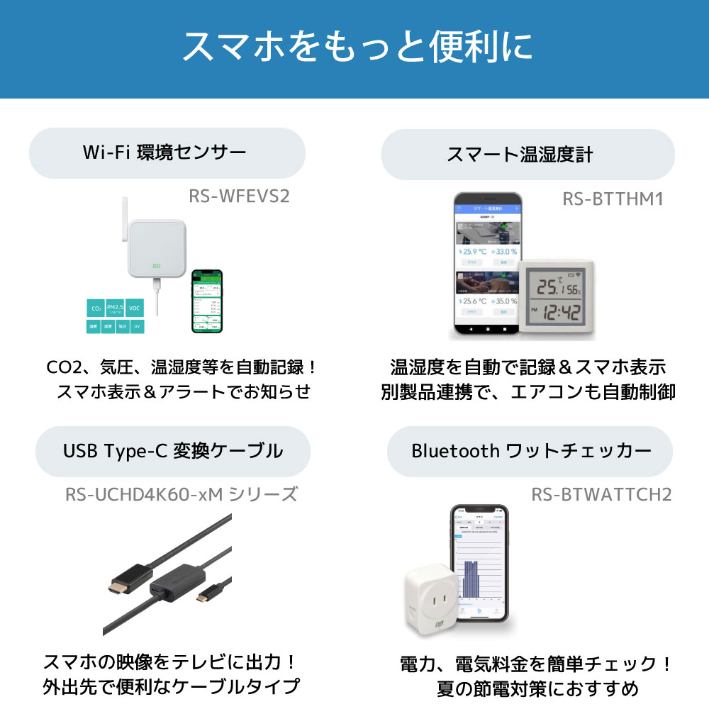 Bluetooth ワットチェッカー RS-BTWATTCH2 3個セット（Amazon
