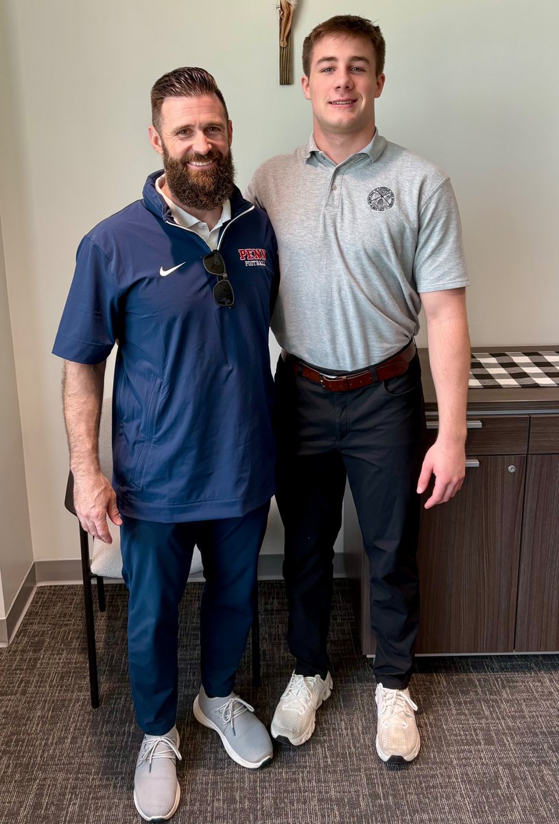 Miles Sanderson (@msanderson1734) on Twitter photo Great to get a visit from <a href="/CoachDupont/">Jon Dupont</a> of <a href="/PennFB/">Penn Football</a> last Friday. Thank you for your time, Coach! #FightOnPenn #JoinTheUPrising
<a href="/pvifootball/">PVI Football</a> Great to get a visit from <a href="/CoachDupont/">Jon Dupont</a> of <a href="/PennFB/">Penn Football</a> last Friday. Thank you for your time, Coach! #FightOnPenn #JoinTheUPrising
<a href="/pvifootball/">PVI Football</a>