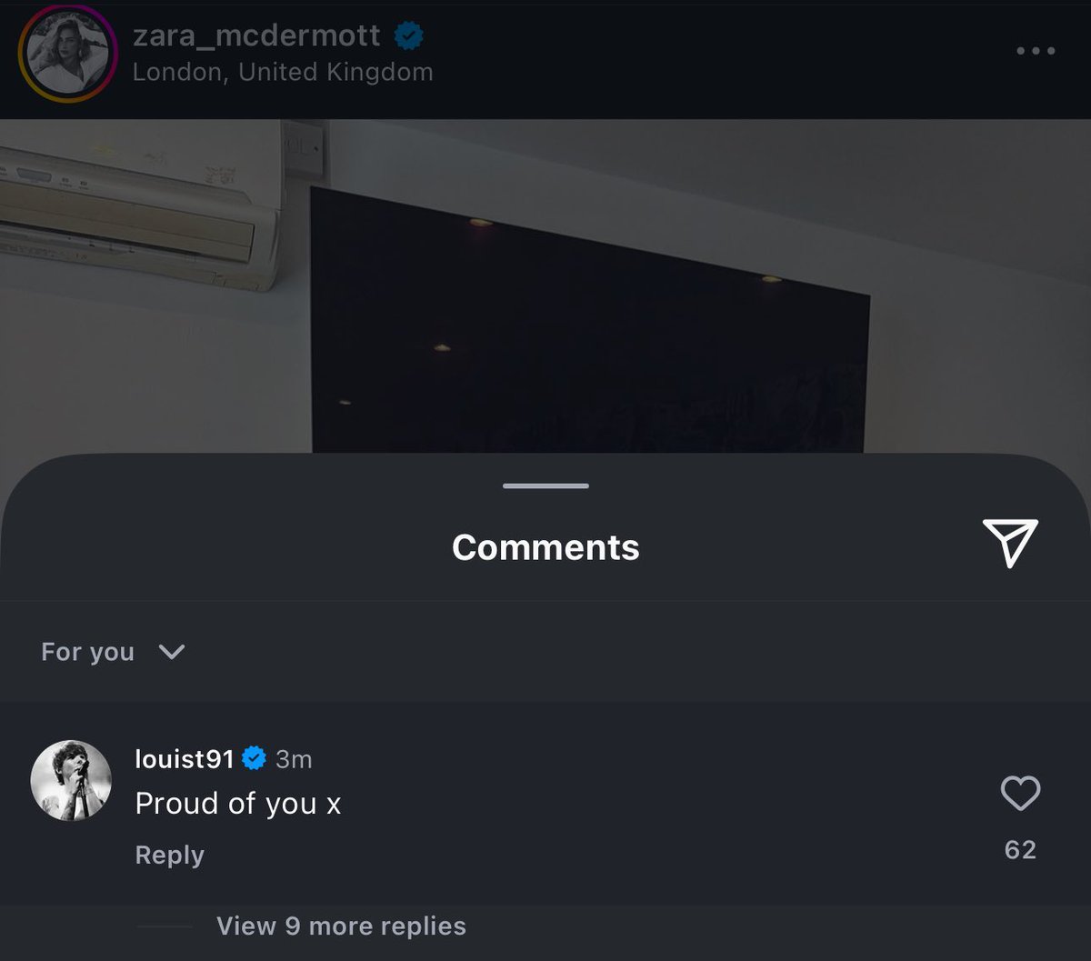 LTWorldUpdates's tweet image. 📲| “Orgulloso de ti”

Comentario de Louis en la publicación de Zara.