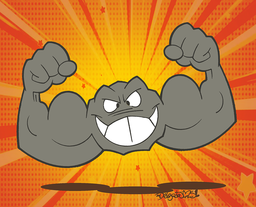 I always felt that geodude should of had bigger guns... #geodude #rocktypepokemon #rocktype #swol #bodybuilding #illustrastion #characterdesign #pokemon
