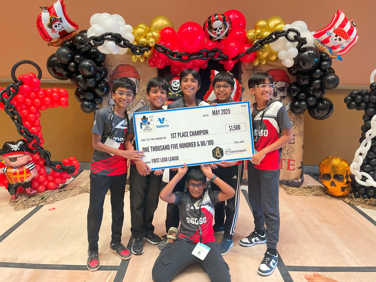 FIRSTinTexas's tweet image. Our FIRST LEGO League teams had a fantastic time at Buc Days! From creative pirate-themed costumes to exciting games, this off-season event was filled with energy and FUN on the high seas of STEM! ⚓🤖🏴‍☠️ 
#BucDays #FLL #STEM #FIRSTinTexas