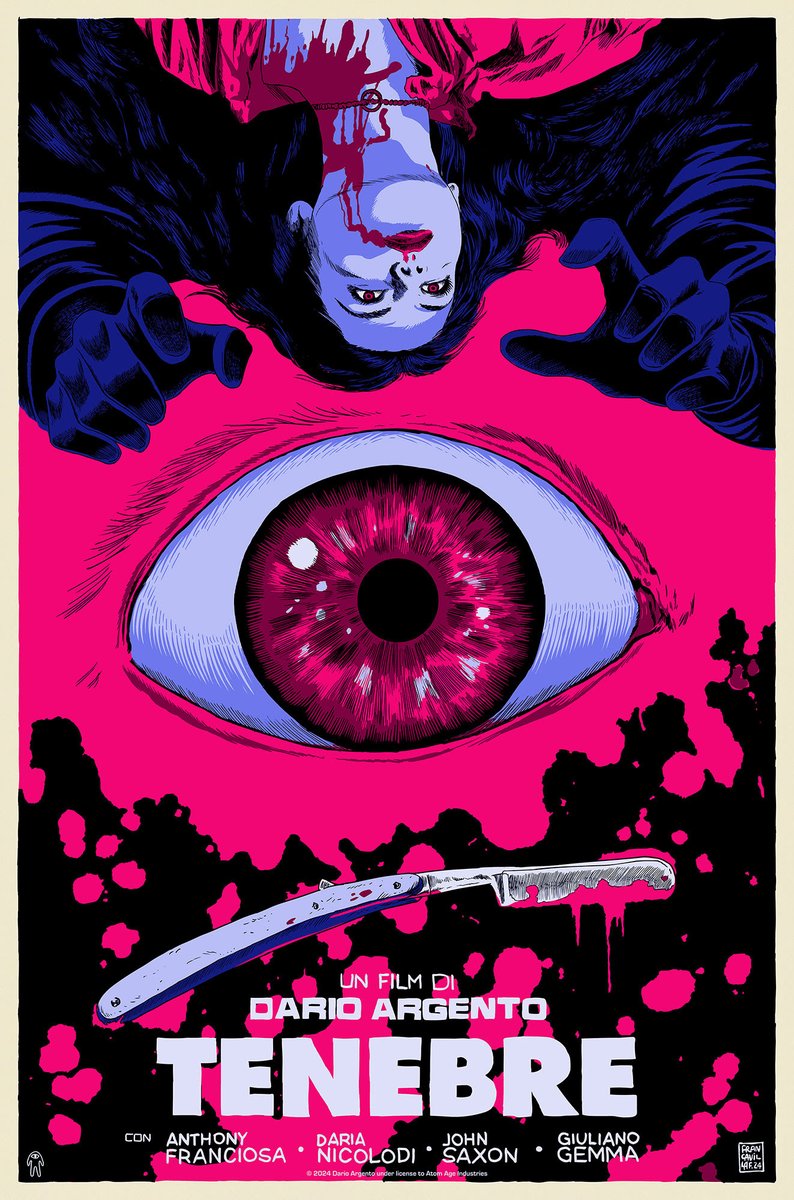Dario Argento's TENEBRE screen prints by <a href="/f_francavilla/">Francesco Francavilla</a> available tomorrow at 1pm ET from <a href="/madebymutant/">Mutant</a>.