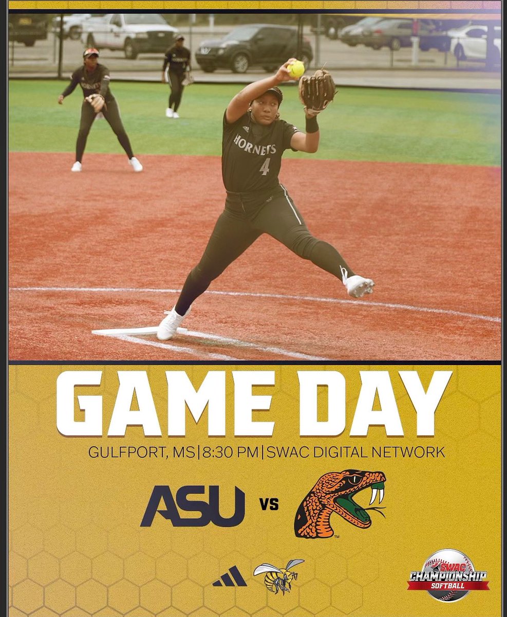 Bama State Athletics (@bamastatesports) on Twitter photo Itโs Game Day ๐ฅโ๏ธ
๐ Florida A&M (Second Round)
๐Gulfport Sportsplex
๐บ loom.ly/ZHLaN_0
โฐ 8:30 pm
#SWARMAS1 | <a href="/BamaStateSB/">Alabama State Softball</a> Itโs Game Day ๐ฅโ๏ธ
๐ Florida A&M (Second Round)
๐Gulfport Sportsplex
๐บ loom.ly/ZHLaN_0
โฐ 8:30 pm
#SWARMAS1 | <a href="/BamaStateSB/">Alabama State Softball</a>