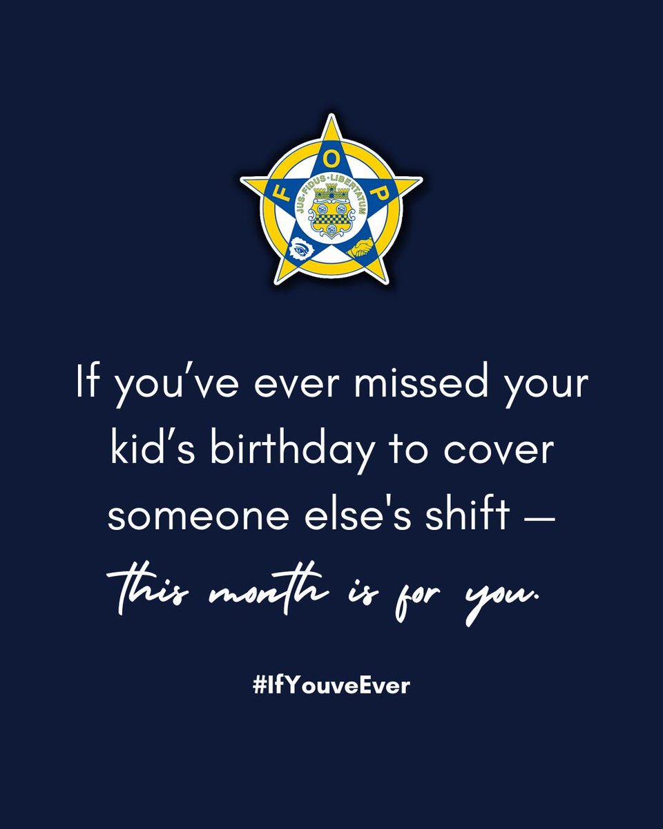 GLFOP's tweet photo. Service doesn’t clock out—and sometimes, it means sacrifice at home.
#IfYouveEver #PoliceWeek #ThinBlueLine #FOPStrong https://t.co/TWmq7oMhmt