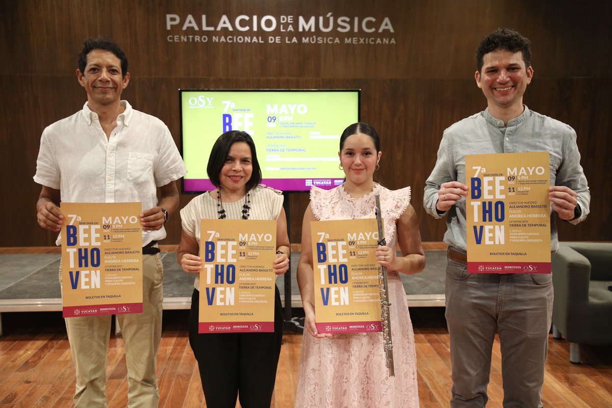 LA OSY EN VALLADOLID
Imagen de la Rueda de Prensa, la Secretaría de la Cultura y las Artes y la OSY, regresan por segunda vez este año al teatro José María Iturralde y Traconis de Valladolid el viernes 9 de mayo.
