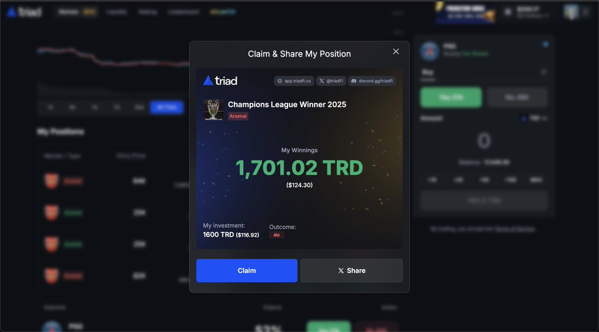 apollontn's tweet photo. Did you earn anything today in the Champions League market? hehe @triadfi https://t.co/IIyRLMZ6Me