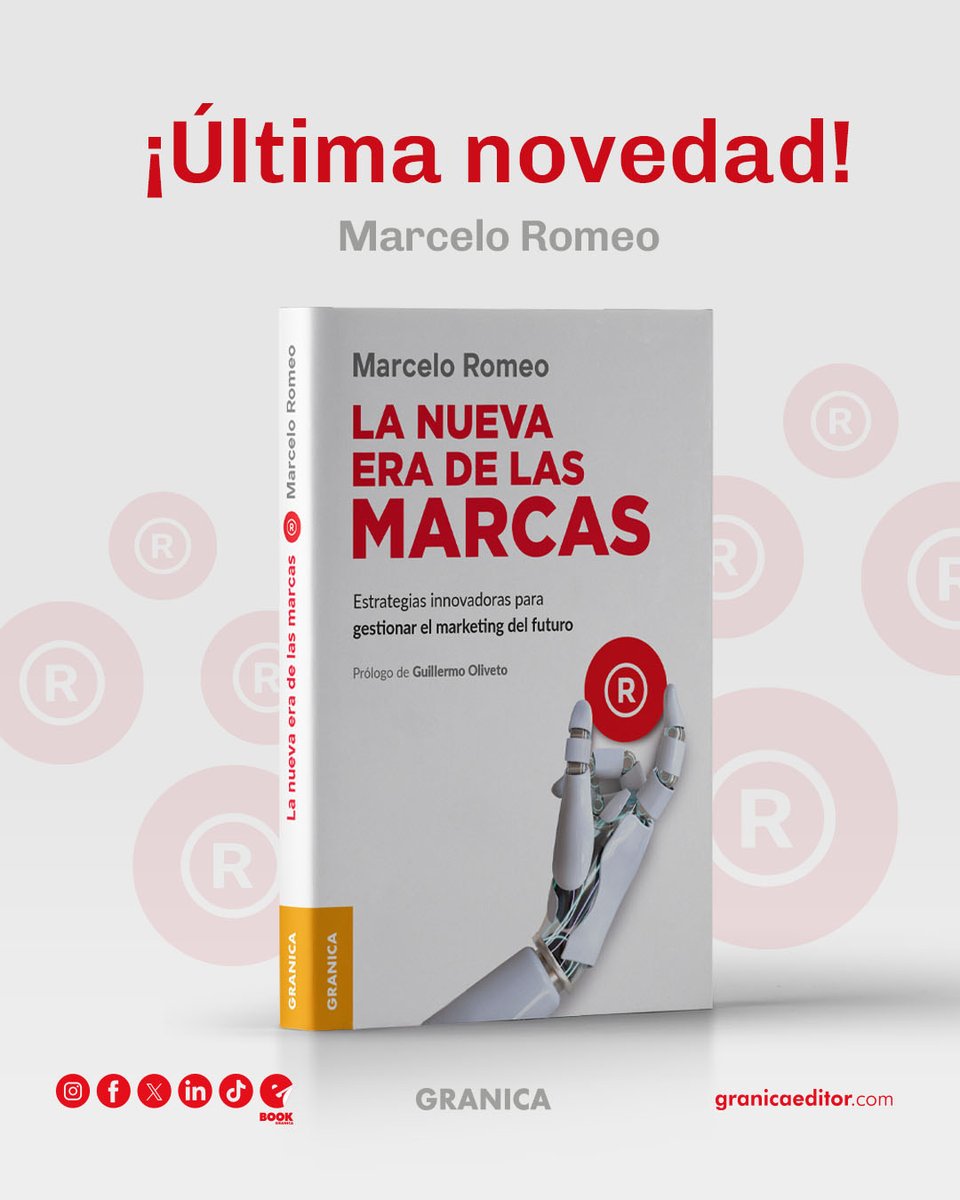 GranicaEditor's tweet photo. 📚 “La nueva era de las marcas”, de Marcelo Romeo.

📌 Como un eslabón más de su impresionante carrera, Marcelo Romeo enciende en este libro las luces del camino que la disciplina tiene por delante.

¡Disponible en las mejores librerías del país! 🇦🇷 https://t.co/1MRugIkpYP