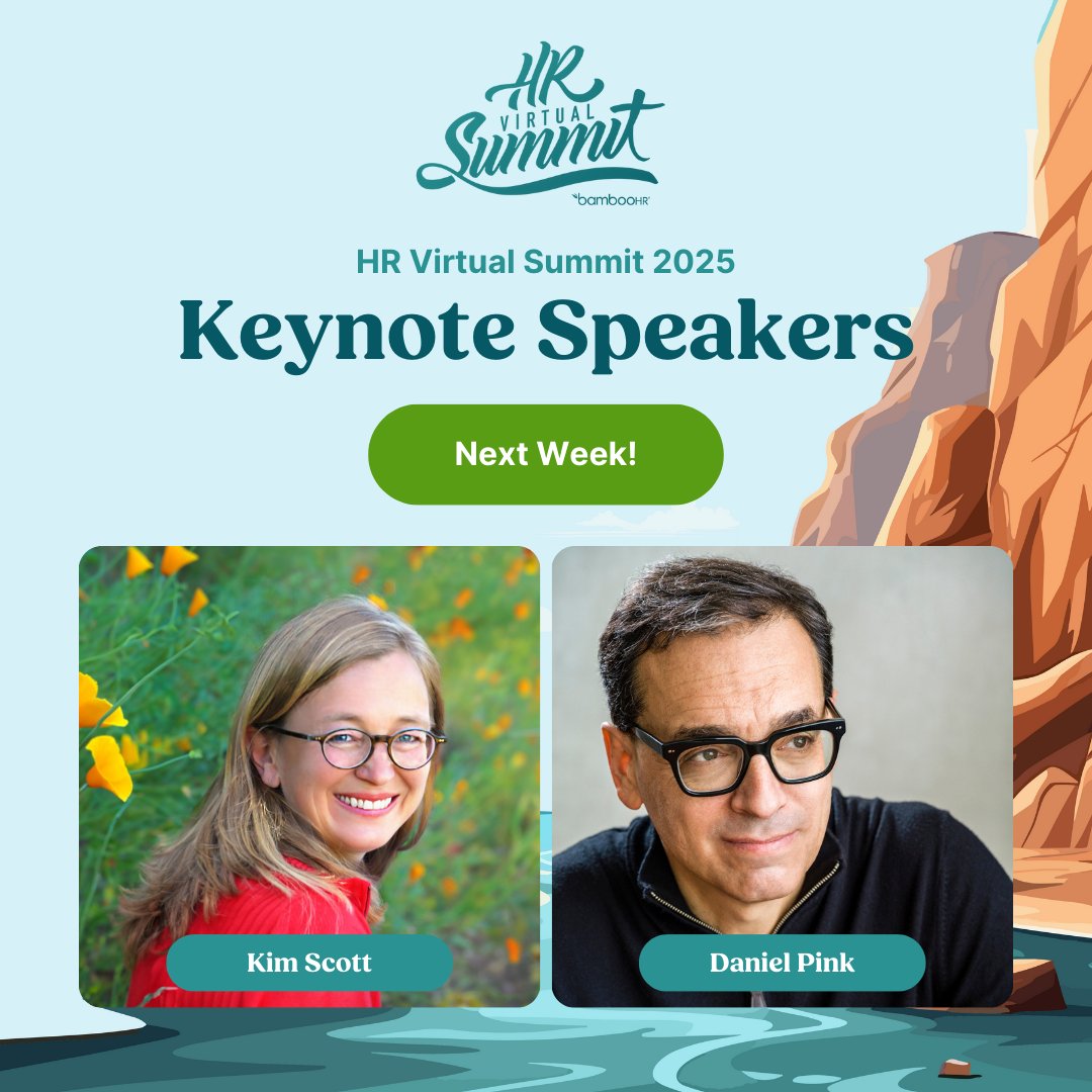 #HRVirtual25 is only one week away!! 

Our amazing keynote speakers this year are Kim Scott (author of Radical Candor) and Daniel Pink (NYT best-selling author.) You won't want to miss their incredible sessions. ✨ 

Register here to join! See you next week!