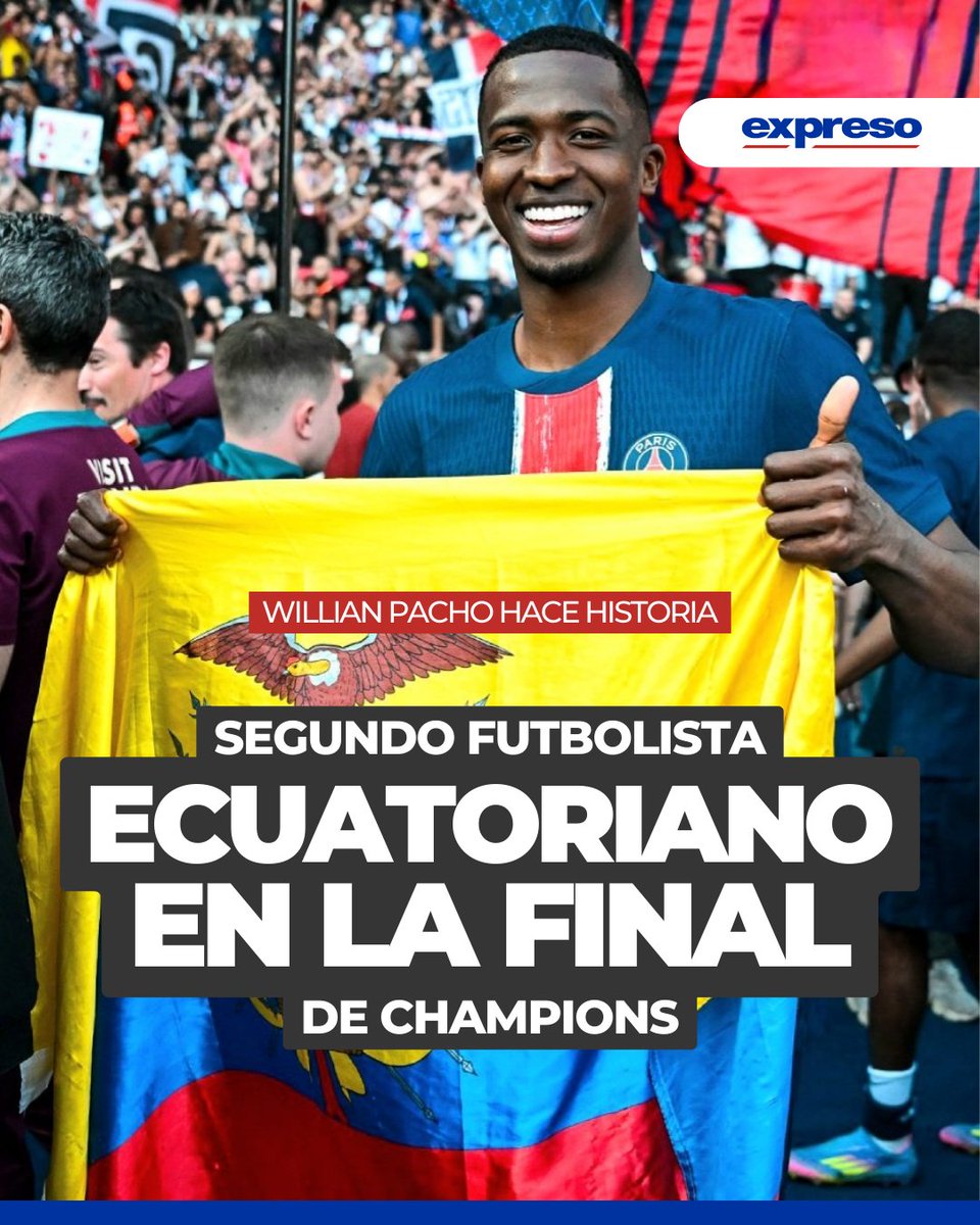 El Paris Saint-Germain avanzó a la final de la Champions League 2025 tras vencer al Arsenal, y el defensor Willian Pacho hizo historia al convertirse en el segundo jugador ecuatoriano en llegar al partido decisivo del torneo.

Lee más 👉 bit.ly/4iXJbkT