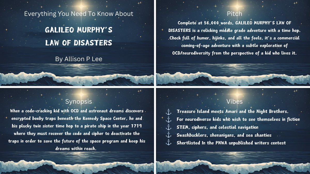 apleewrites's tweet image. When a boy w/ OCD and astronaut dreams discovers explosive booby traps beneath the Kennedy Space Ctr, he and his twin sister time hop to 1719 where they must recover the code/cipher needed to disarm the traps and keep his dreams from going kaboom. #questpit #MG #Q #ND #agentguide