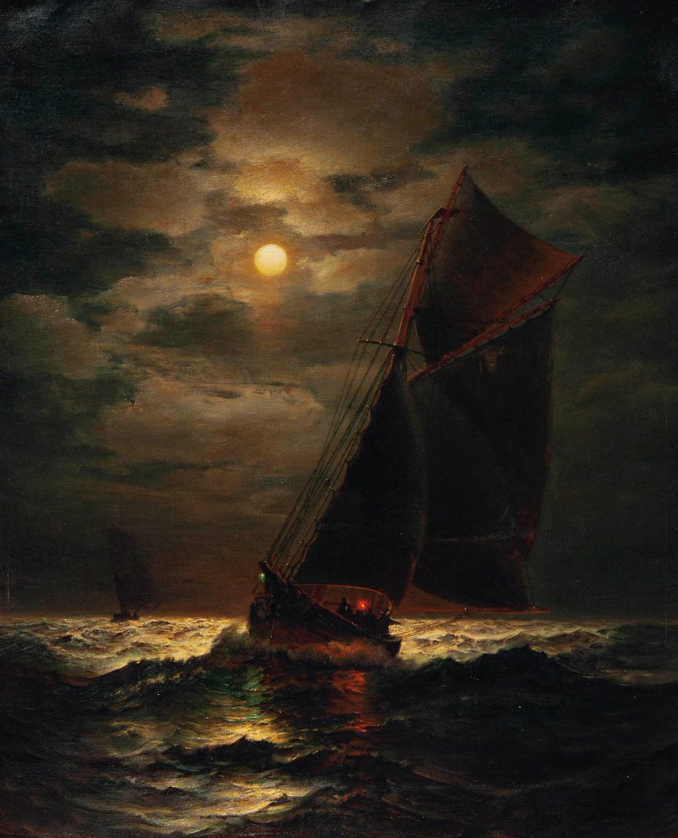 Ships sailing by moonlight by James Gale Tyler