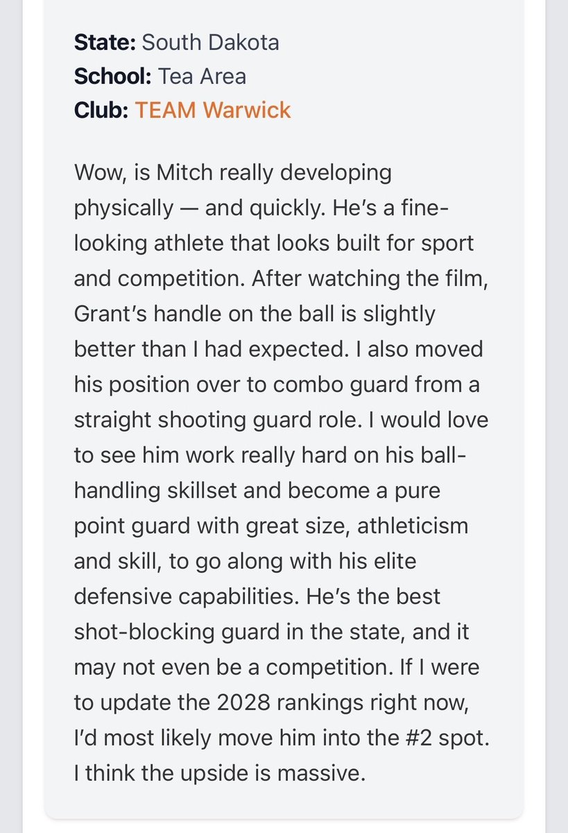 Thank you for the write up! @Spencer_C3Scout 

<a href="/warwickworkouts/">Warwick Workouts</a> <a href="/PrepHoopsDakota/">Prep Hoops Dakotas</a> <a href="/DaksHoops/">DAK Hoops</a> <a href="/teatitansbball/">Tea Titans BBall</a>