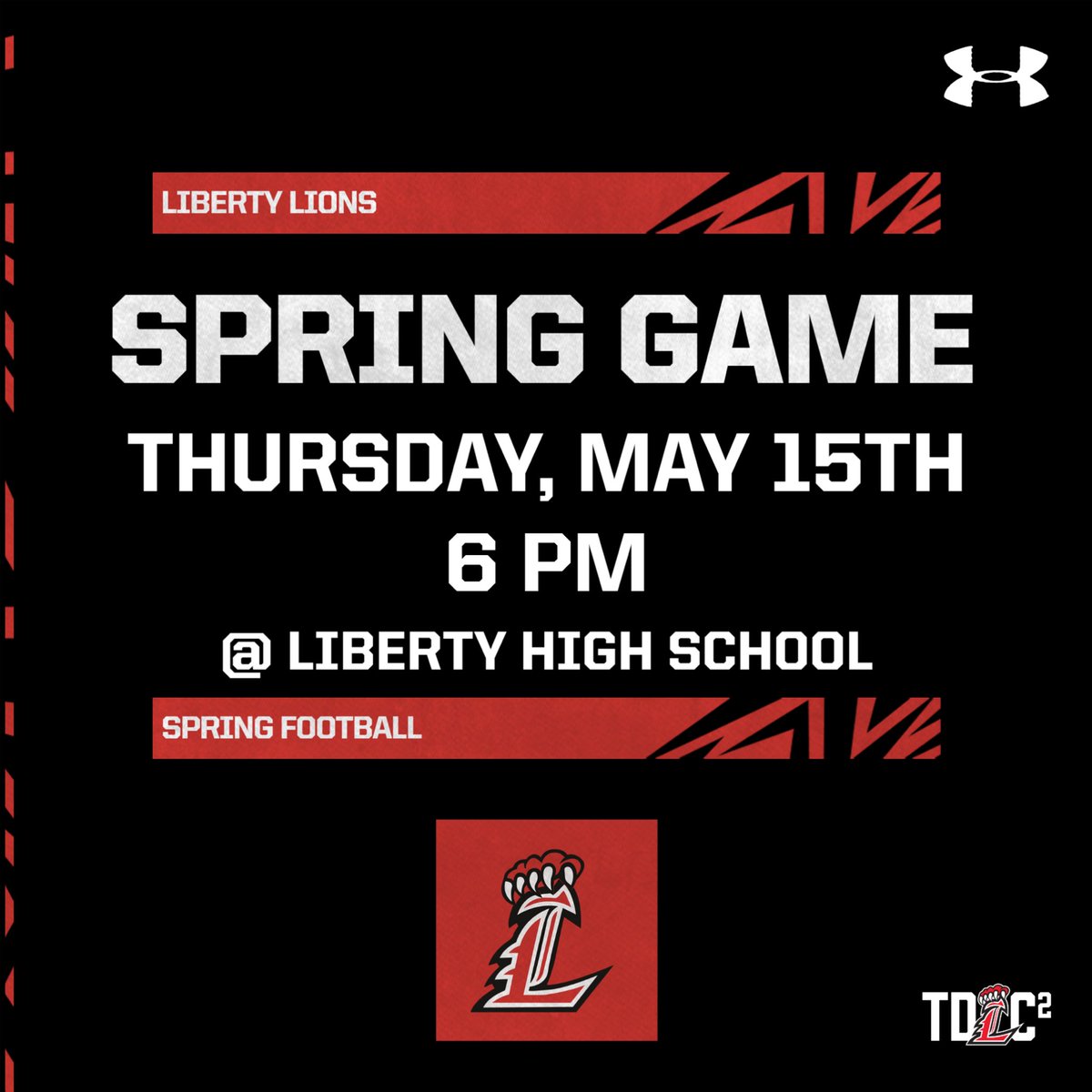 Liberty Lions Football (@libertyfblions) on Twitter photo Liberty Football - Spring Game
Date: Thursday, May 15th
Location: Liberty High School
Time: 6 PM
Head Coach: <a href="/coachthomasfb/">Colin Thomas</a>
Recruiting Coord.: <a href="/Coach_VanBuren/">Andrew Van Buren</a> Liberty Football - Spring Game
Date: Thursday, May 15th
Location: Liberty High School
Time: 6 PM
Head Coach: <a href="/coachthomasfb/">Colin Thomas</a>
Recruiting Coord.: <a href="/Coach_VanBuren/">Andrew Van Buren</a>