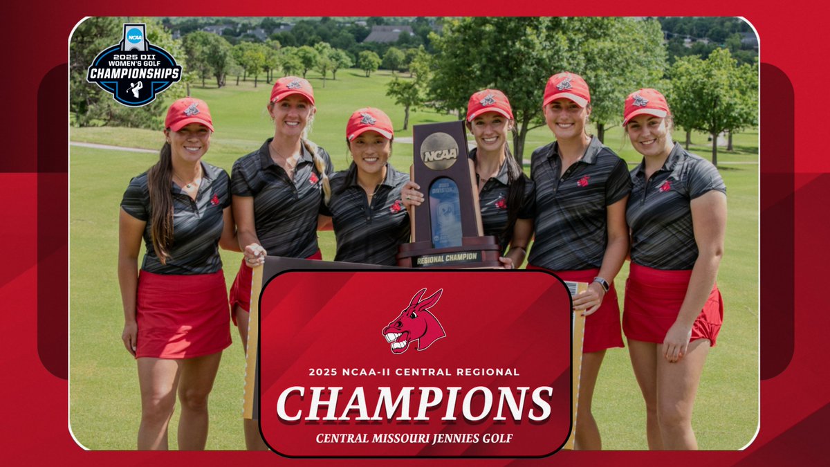 For the first time in program history, the Jennies are <a href="/NCAADII/">NCAA Division II</a> Central Regional Champions‼️

The Jennies punch their ticket to the 2025 NCAA-II Women's Golf Championship with the regional 🏆!

#teamUCM x #RollJens