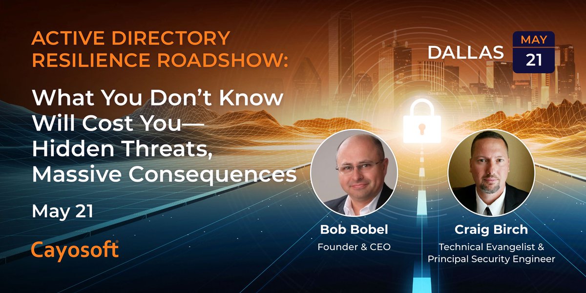 Dallas, we’re heading your way in 2 weeks!

Get ready for an event that will show you how to quickly recover from an Active Directory outage and how to build true identity resilience across your business.

Grab your spot: shorturl.at/3Ked0