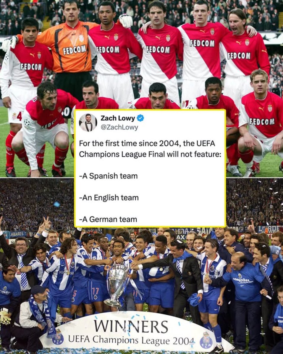 MenInBlazers's tweet photo. Either PSG will be the first French team to win the Champions League since 1993 (Marseille), or Inter will be the first Italian team to win it since 2010 (themselves) ✨ https://t.co/4nXwwt8Fyl