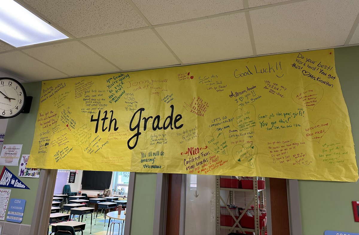Thank you to 3rd-5th grade parents and families for writing encouraging messages ahead of MCAP Math!