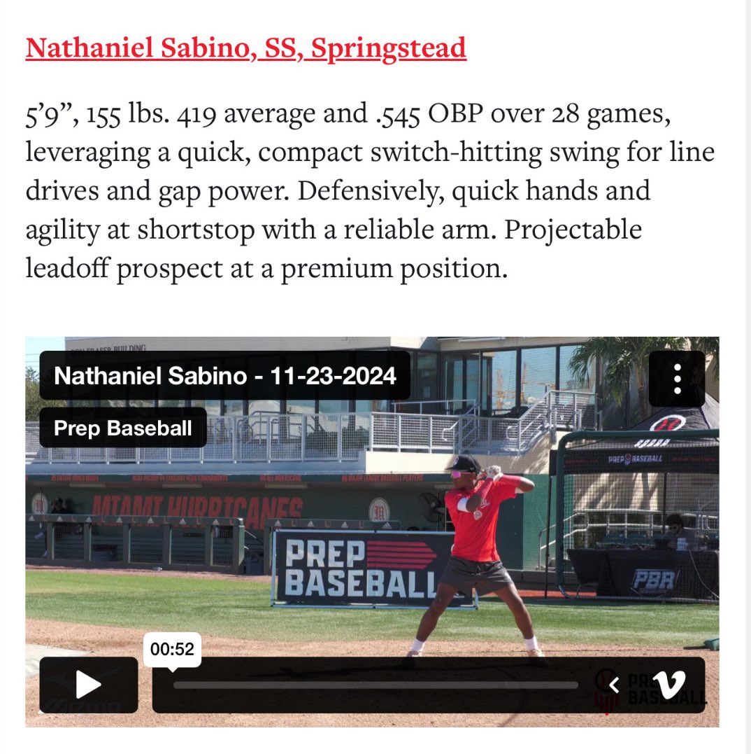 Thank you <a href="/PrepBaseballFL/">Prep Baseball Florida</a> !!