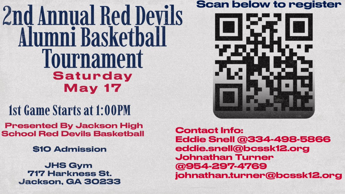 Sign your team up for the 2nd annual alumni basketball tournament.  Who Got Next??