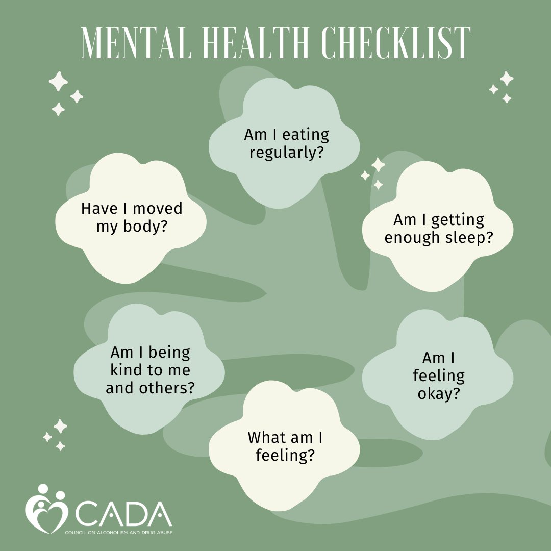 Your mental health matters—every day, not just when things feel heavy. 💚
CADA is here to help you check in, slow down, and take care of yourself. You don’t have to do it alone. #MentalHealthAwarenessMonth #CADAcares #EndTheStigma #CheckInWithYourself