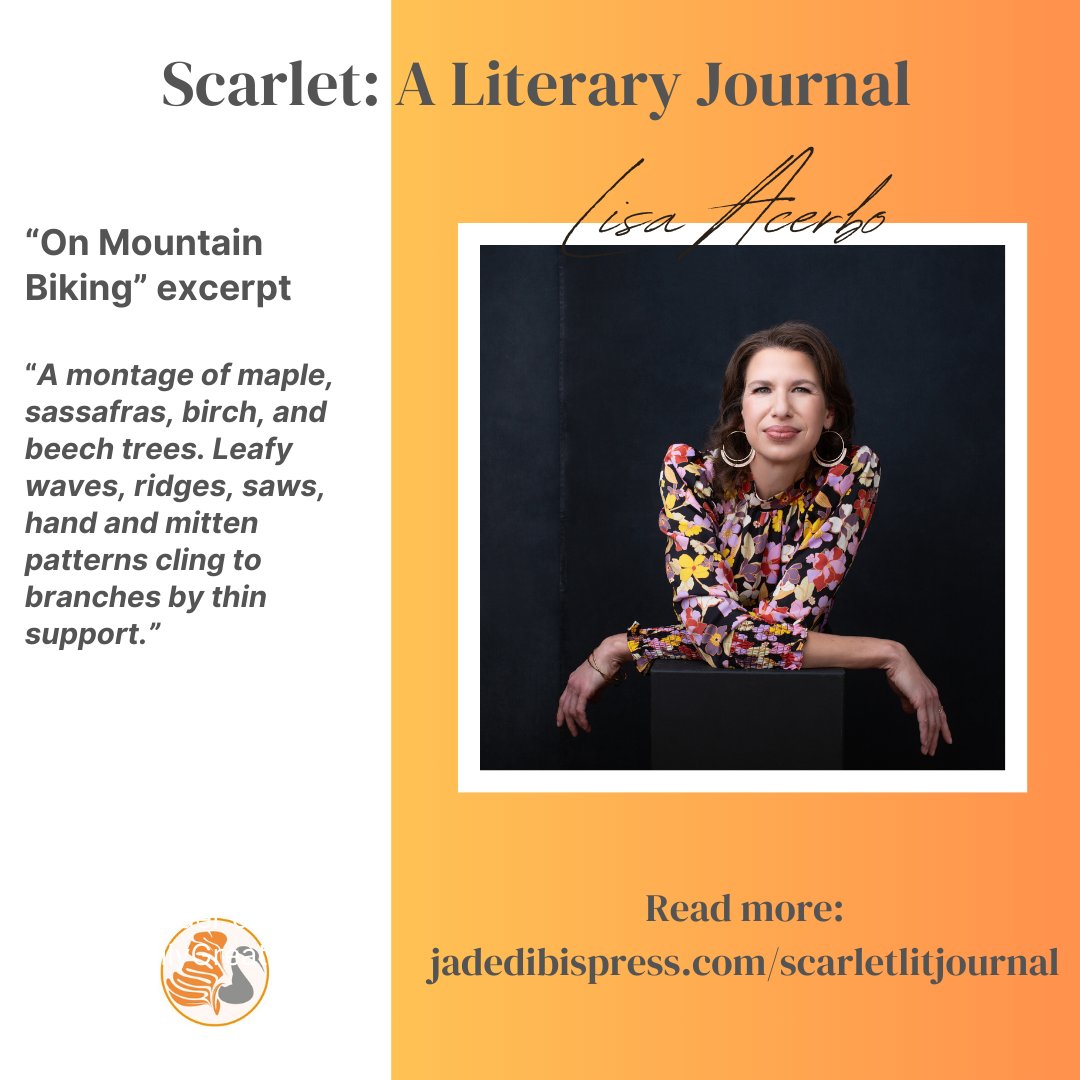 𝗟𝗮𝘁𝗲𝘀𝘁 𝗼𝗻 𝗦𝗰𝗮𝗿𝗹𝗲𝘁, 𝗮 𝗹𝗶𝘁𝗲𝗿𝗮𝗿𝘆 𝗷𝗼𝘂𝗿𝗻𝗮𝗹: In this latest post, Lisa Acerbo’s poetry highlights the spiritual significance of a mountain biking adventure in nature.

jadedibispress.com/on-mountain-bi…