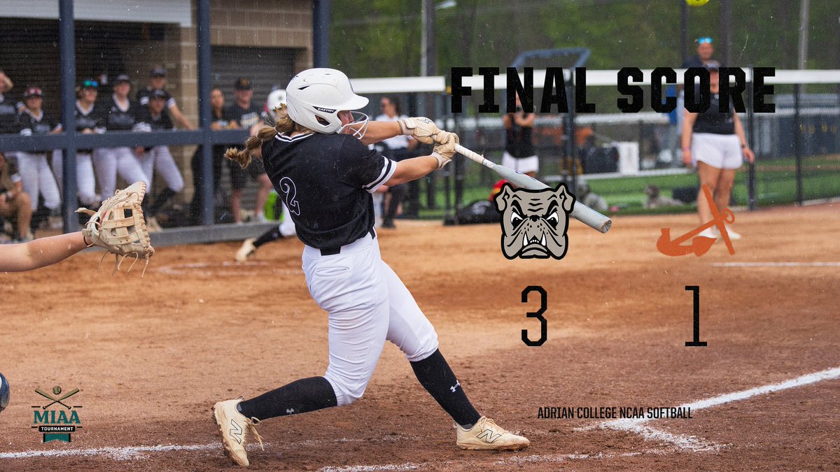 The <a href="/AC_softball/">Adrian College NCAA Softball</a> team earned a huge 3-1 win over Hope to open MIAA Tournament play on Wednesday in Indiana.

RECAP -- tinyurl.com/59wfya3y

#d3sb #d3softball #GDTBAB
