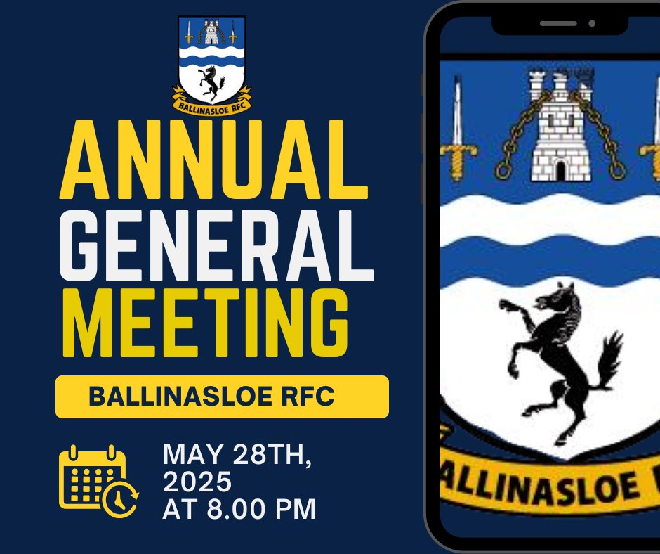 NOTICE of AGM
Get all the latest news on the Ballinasloe RFC app member.clubspot.app/club/ballinasl…
