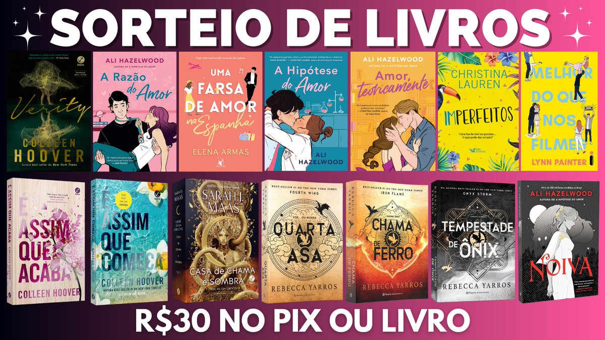 Promos de Livros | Sorteio no Fixado (@americasincera) on Twitter photo 🚨SORTEIO DE LIVROS OU PIX #BookFriday
🏆 Prêmio: 1 dos Livros da imagem ou R$30 NO PIX
📅 Resultado rápido: 09/05🍀
⭐️Regras:
- Seguir <a href="/americasincera/">Promos de Livros | Sorteio no Fixado</a>
- Dar RT e curtir este tweet
- Entrar no grupo de promoções (link nos comentários) 🚨SORTEIO DE LIVROS OU PIX #BookFriday
🏆 Prêmio: 1 dos Livros da imagem ou R$30 NO PIX
📅 Resultado rápido: 09/05🍀
⭐️Regras:
- Seguir <a href="/americasincera/">Promos de Livros | Sorteio no Fixado</a>
- Dar RT e curtir este tweet
- Entrar no grupo de promoções (link nos comentários)