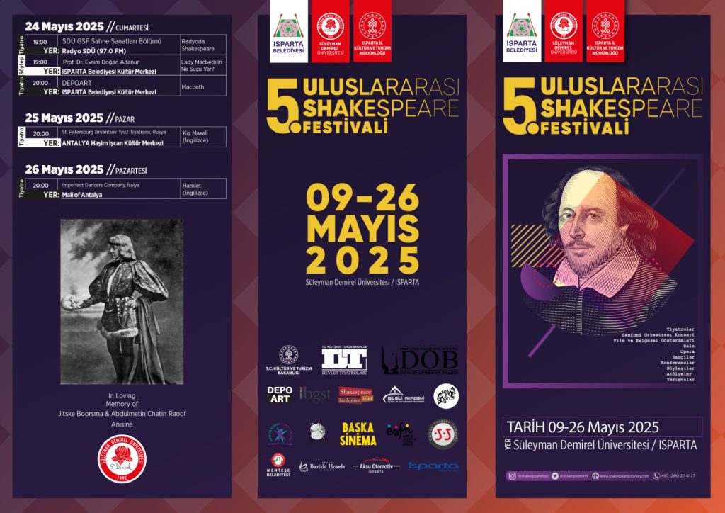 Dostlar, Romalılar, yurttaşlar, dinleyin!
5. Uluslararası Shakespeare Festivali başlıyor — Shakespeare'in ruhu Isparta’da yeniden can buluyor! 🎭
#ISF2025 #ShakespeareTürkiyede #ShakespeareIspartada