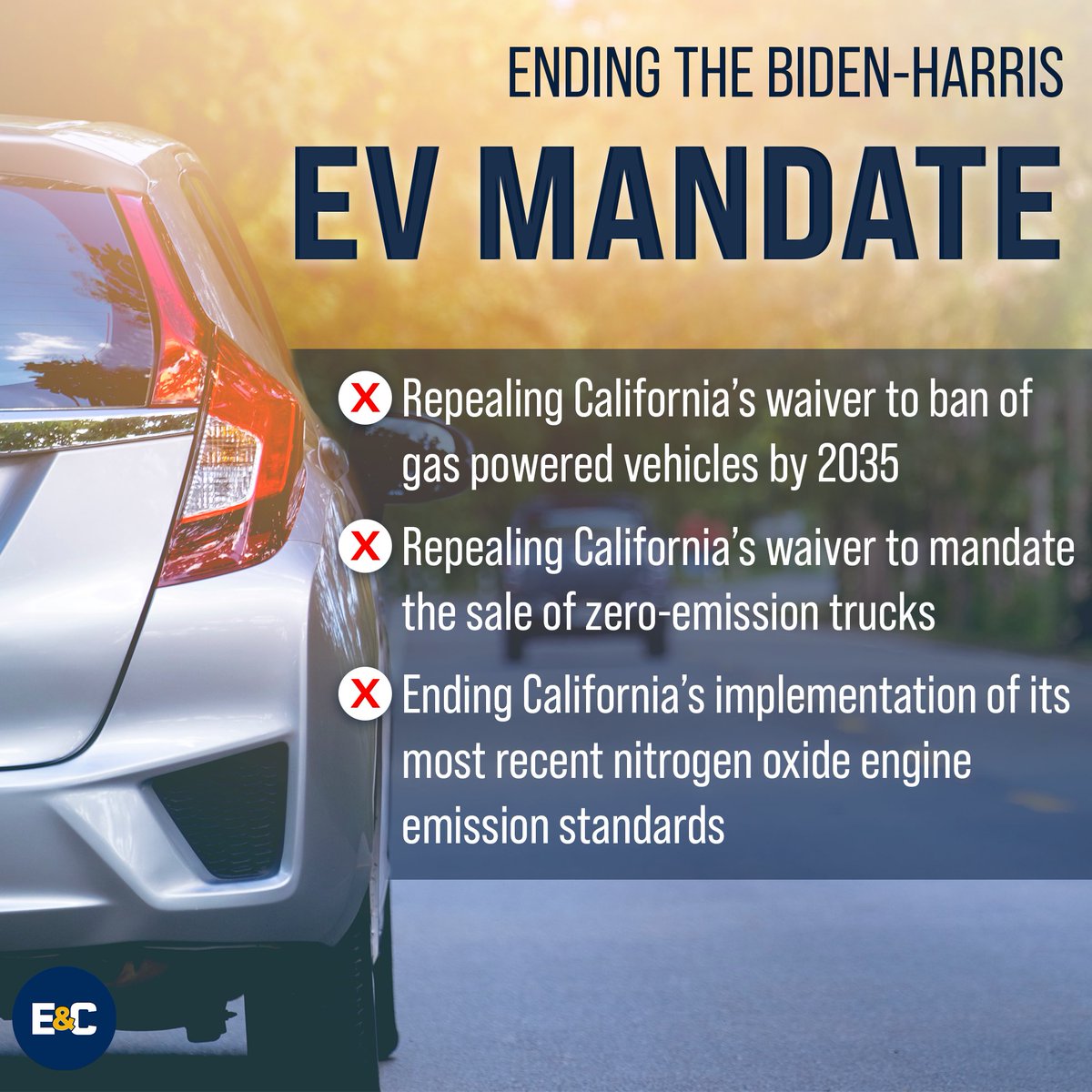 Energy and Commerce Committee (@housecommerce) on Twitter photo In the final months of the Biden-Harris Administration, the EPA attempted to force electric vehicles onto millions of Americans.
Last week <a href="/HouseGOP/">House Republicans</a> took action to reverse their EV mandate and let the American People decide what is best for them. In the final months of the Biden-Harris Administration, the EPA attempted to force electric vehicles onto millions of Americans.
Last week <a href="/HouseGOP/">House Republicans</a> took action to reverse their EV mandate and let the American People decide what is best for them.