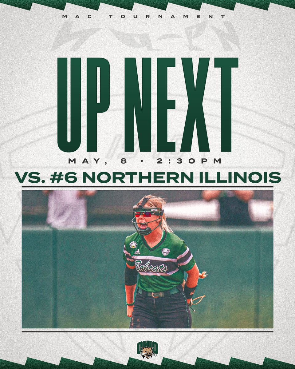 The opponent is set! The Bobcats open the 2025 MAC Tournament tomorrow (May 8) against No. 6 Northern Illinois at 2:30 p.m. ET on ESPN+!

#OUohyeah