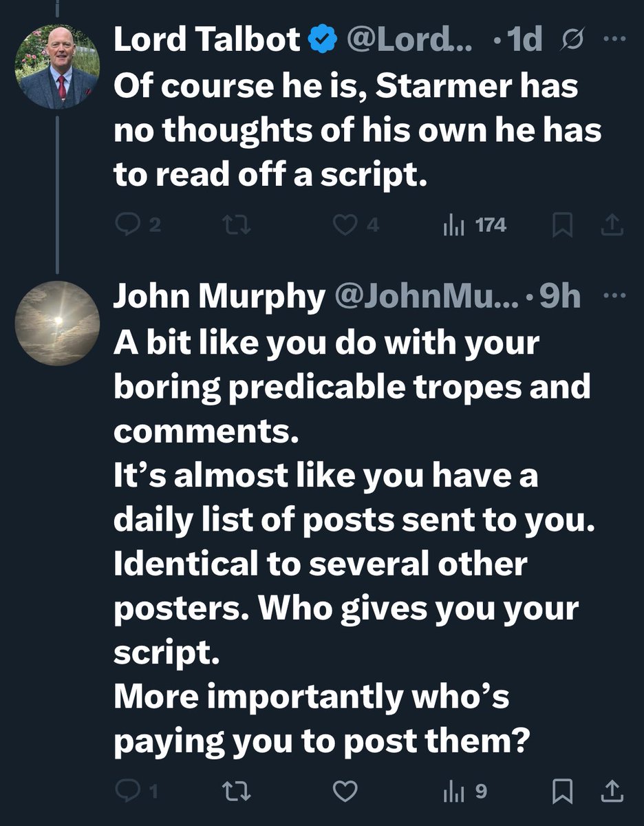 JohnMur24035538's tweet image. Appears I have touched a nerve @Lord_Talbot64
Why did you restrict this post.