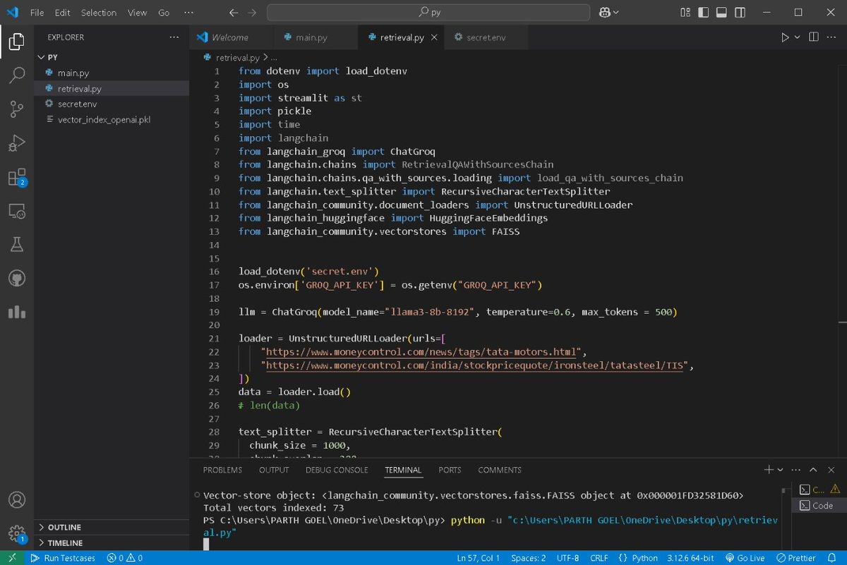 codeslayerTanj's tweet image. - Attended Accenture’s Data and AI Week Webinar 
- Trying to build a project based on Gen AI learned about documents combining chain while building 
- Further solved some questions on DP
#DataScience #tanjiro #python3